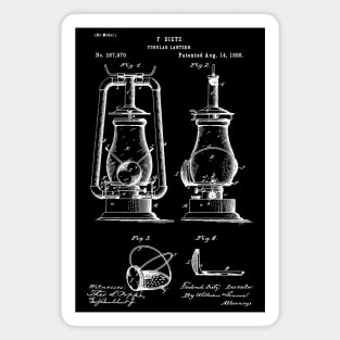 Vintage Tubular lantern 1888, Lantern patent, Vintage Inventions Blueprint Magnet